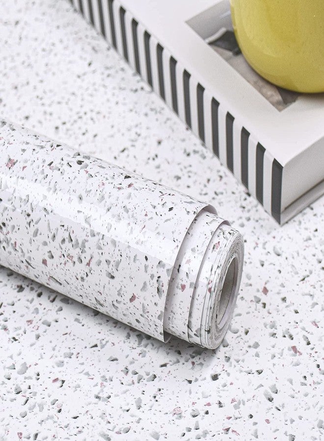 ELTON Granite Self Adhesive Waterproof Contact Film Wallpaper for Countertops Cupboard Door, Almirah, Fridge, Tabletop, Wall, Floor (16X60 INCH, Glossy Grey Granite, EL22222) - Image 1